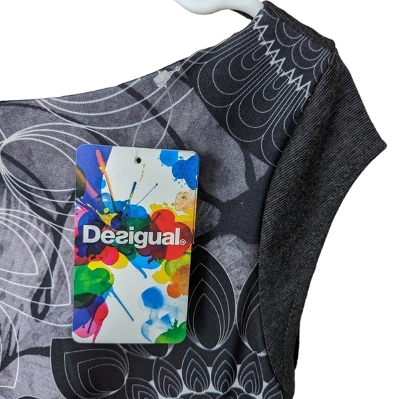 DISIGUAL NWT mini dress, cat sleeve, deep round back neck collar - Picture 5 of 5